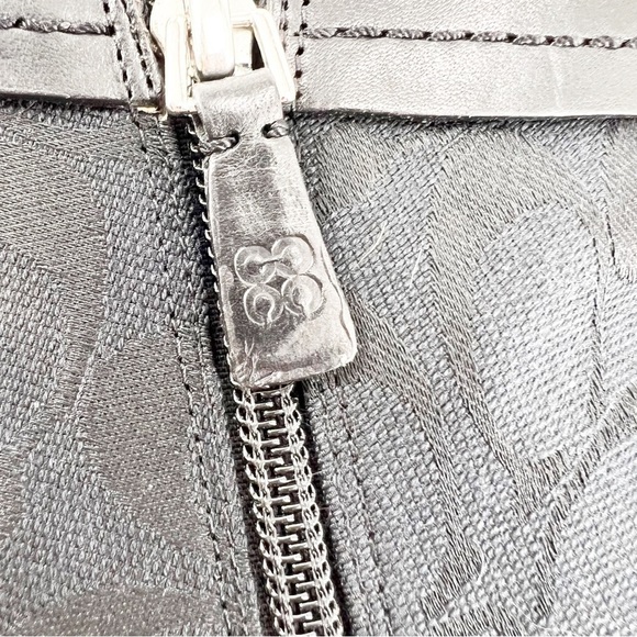 ✅ NWOB COACH Black Jacquard and Leather Delilah Booties SIZE 9.5 - Picture 9 of 11